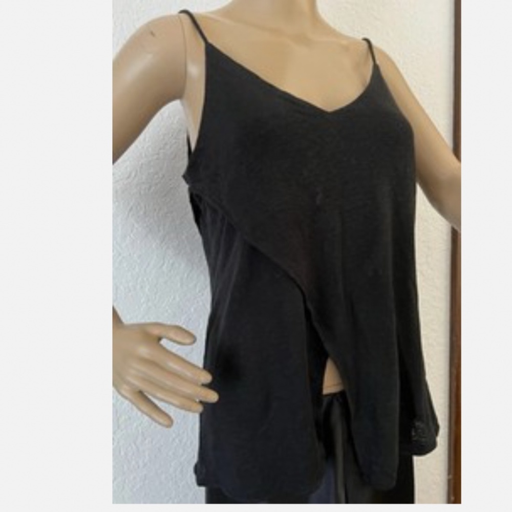 Chaser Black Linen Top Size Small Layers New W/Tags